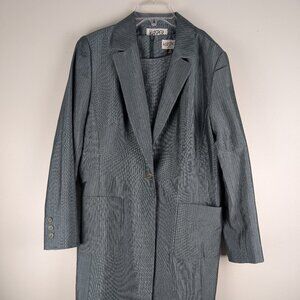 Kasper A.S.L. Blue Pinstripe Blazer Dress Suit Size 12 Career Office‎ Power Suit